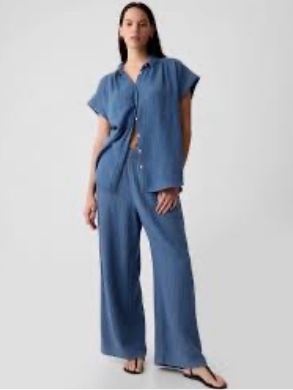 GAP Blue Wide-Leg Relaxed Pants